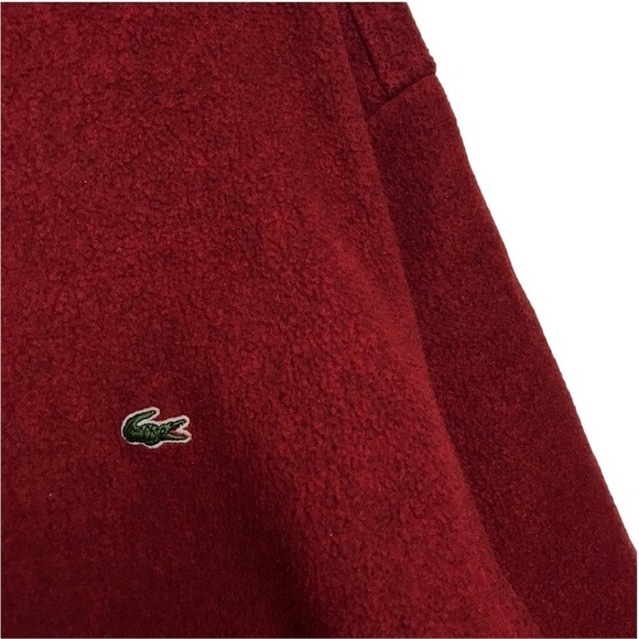 Vintage Lacoste Chemise Red Fleece Hooded Jacket - Picture 10 of 14